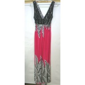 Maxi Dress by Ace Fashion size XL Pink and Black